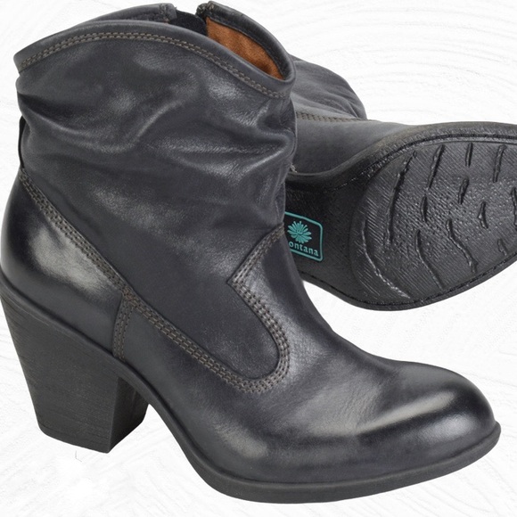 Montana boot co black leather heeled booties - Picture 2 of 8